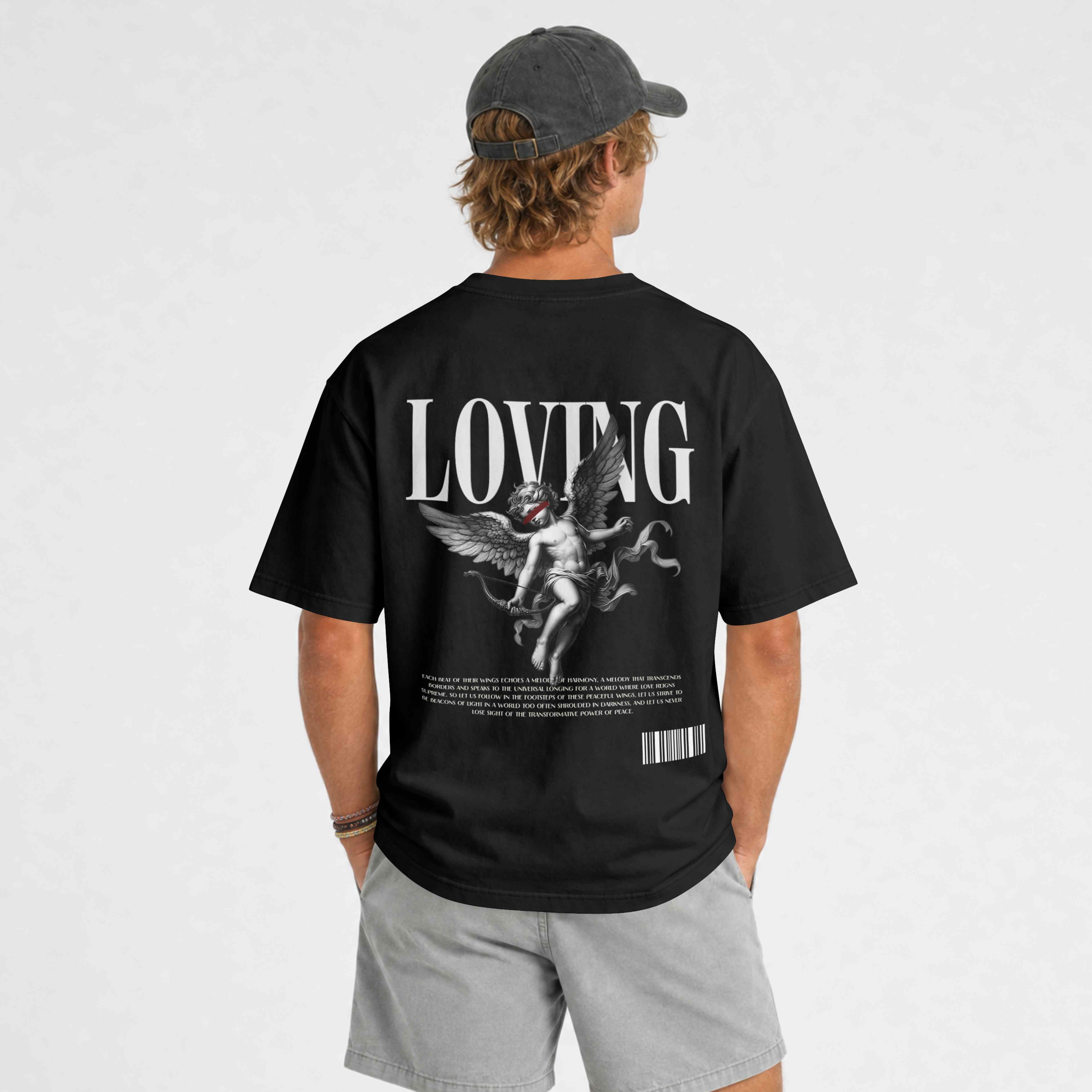 Camiseta Loving Cupido Preta - costas